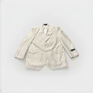 American Western Textured White Men's Blazer Single-Breasted Two-Button 42
